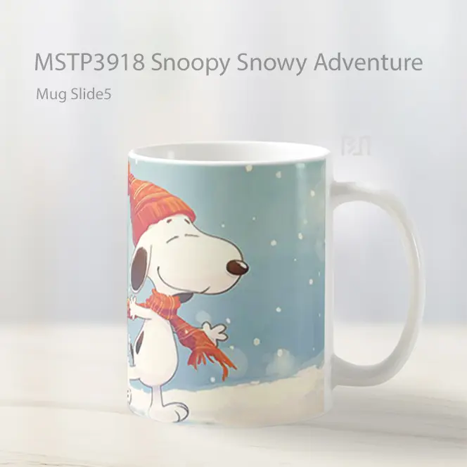 Snoopy Snowy Adventure Mug Gelas Keramik MSTP3918 - All-side / Desain
