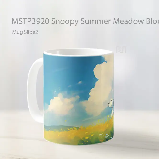 Snoopy Summer Meadow Bloom Pc Mug Gelas Keramik MSTP3920 - All-side / Desain