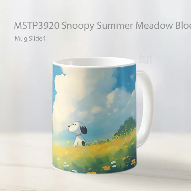 Snoopy Summer Meadow Bloom Pc Mug Gelas Keramik MSTP3920