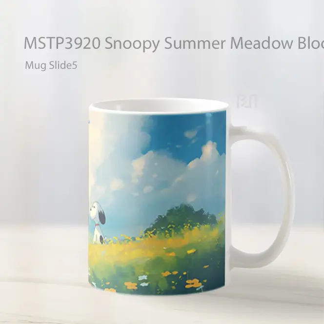 Snoopy Summer Meadow Bloom Pc Mug Gelas Keramik MSTP3920 - All-side / Desain