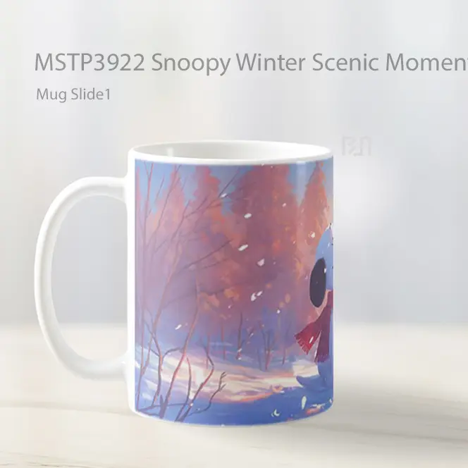 Snoopy Winter Scenic Moment Mug Gelas Keramik MSTP3922 - All-side / Desain