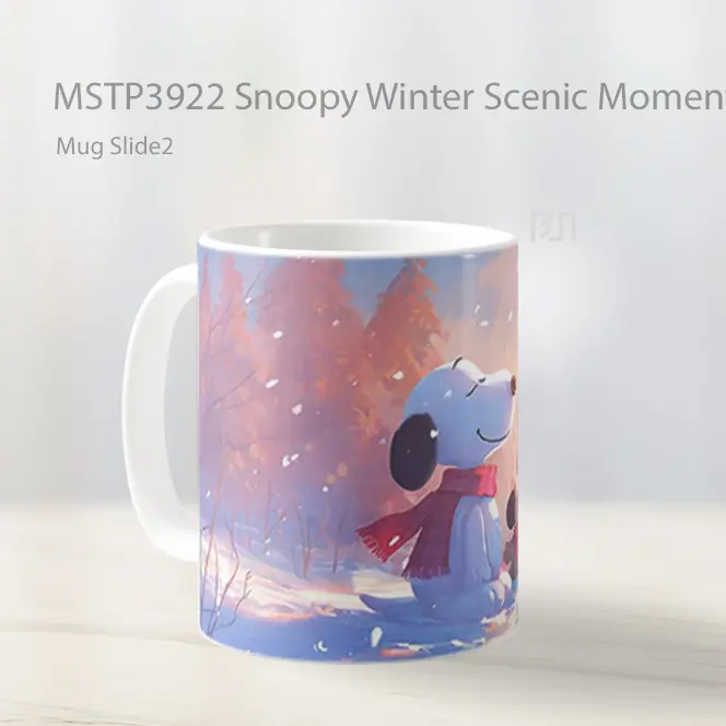 Snoopy Winter Scenic Moment Mug Gelas Keramik MSTP3922 - All-side / Desain