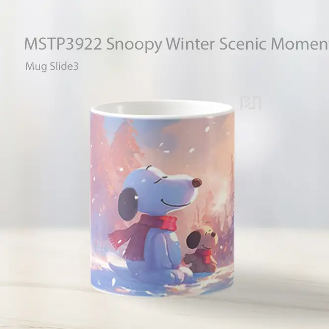 Snoopy Winter Scenic Moment Mug Gelas Keramik MSTP3922 - All-side / Desain
