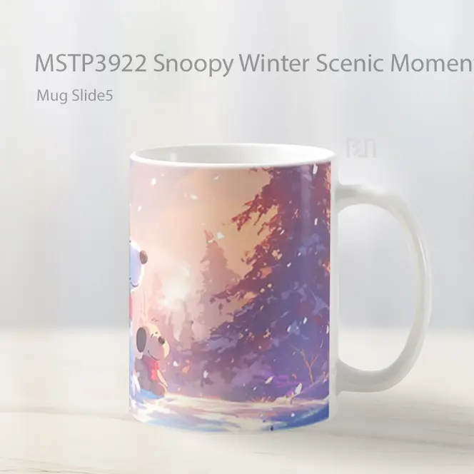 Snoopy Winter Scenic Moment Mug Gelas Keramik MSTP3922 - All-side / Desain