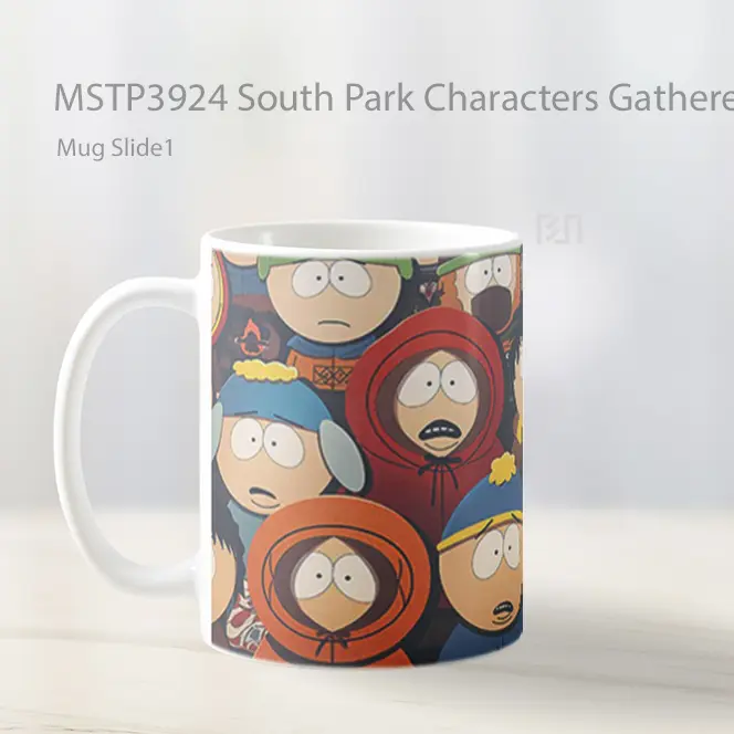 South Park Characters Gathered Group Mug Gelas Keramik MSTP3924 - All-side / Desain