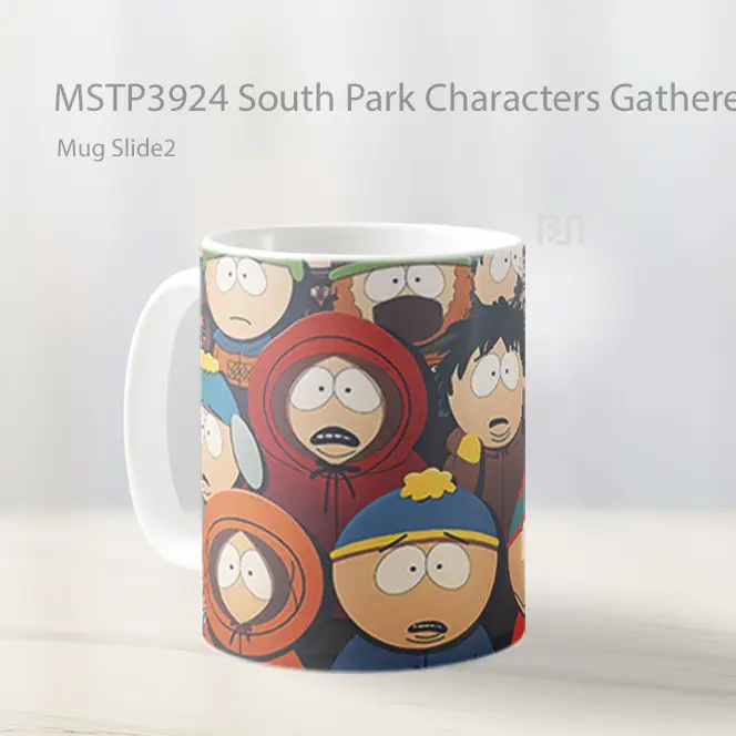 South Park Characters Gathered Group Mug Gelas Keramik MSTP3924 - All-side / Desain
