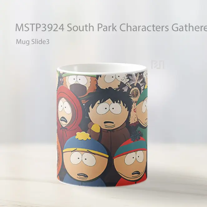 South Park Characters Gathered Group Mug Gelas Keramik MSTP3924 - All-side / Desain