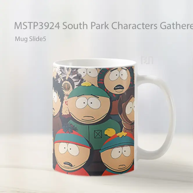 South Park Characters Gathered Group Mug Gelas Keramik MSTP3924 - All-side / Desain