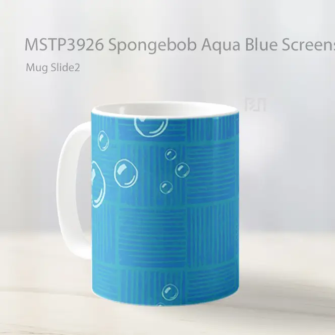 Spongebob Aqua Blue Screensaver Mug Gelas Keramik MSTP3926 - All-side / Desain
