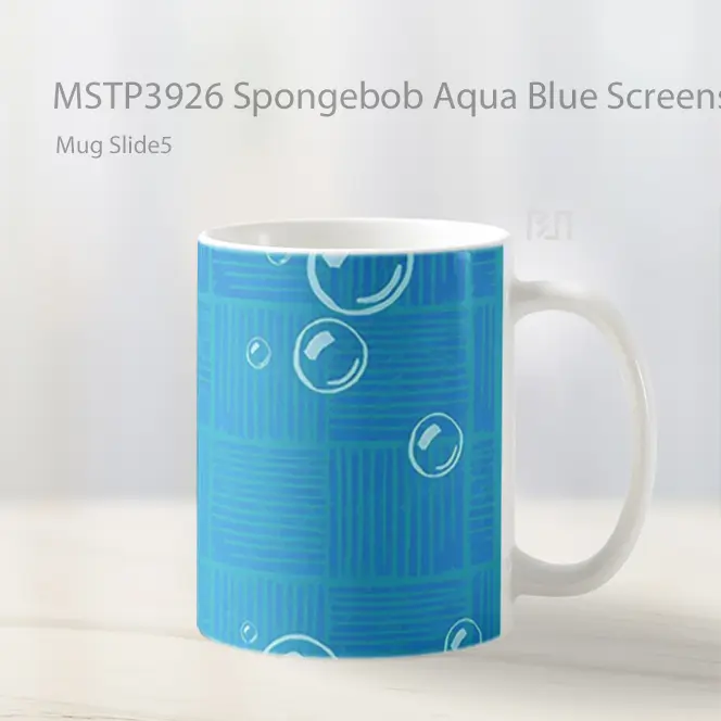 Spongebob Aqua Blue Screensaver Mug Gelas Keramik MSTP3926 - All-side / Desain