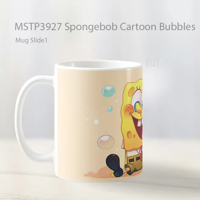 Spongebob Cartoon Bubbles Mug Gelas Keramik MSTP3927 - All-side / Desain