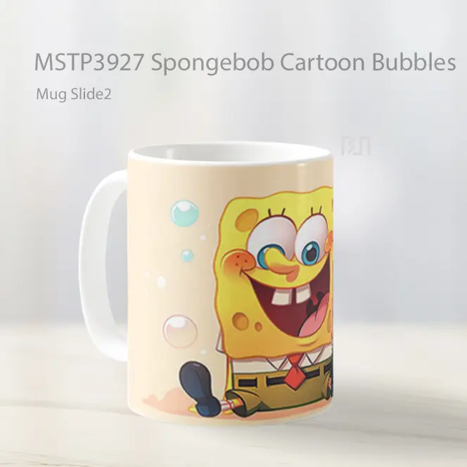 Spongebob Cartoon Bubbles Mug Gelas Keramik MSTP3927 - All-side / Desain