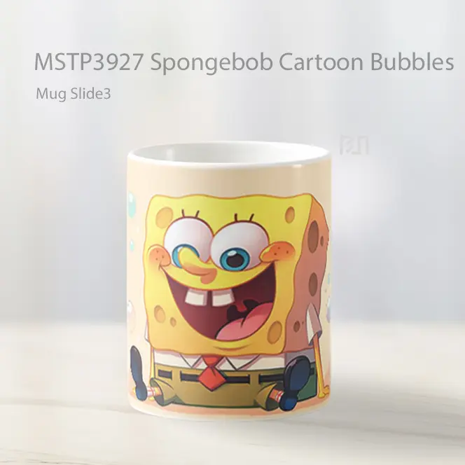 Spongebob Cartoon Bubbles Mug Gelas Keramik MSTP3927 - All-side / Desain