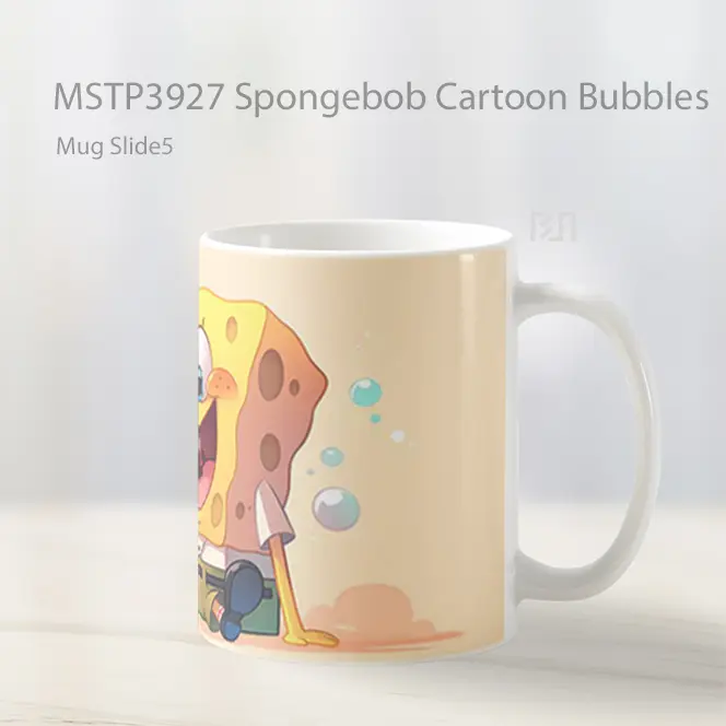 Spongebob Cartoon Bubbles Mug Gelas Keramik MSTP3927 - All-side / Desain