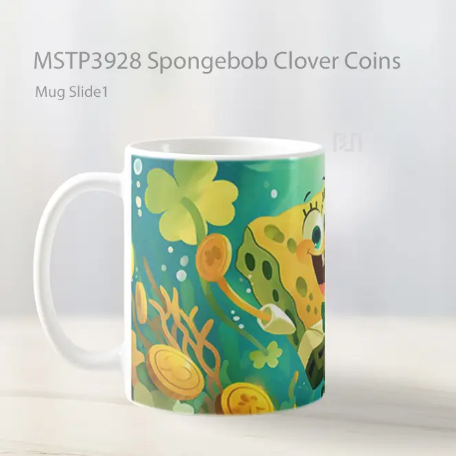 Spongebob Clover Coins Mug Gelas Keramik MSTP3928 - All-side / Desain