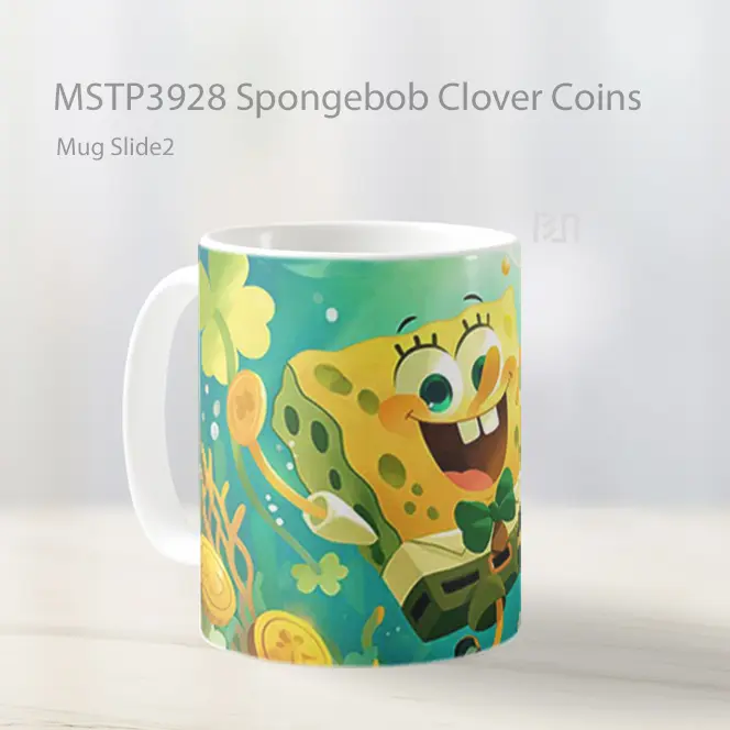 Spongebob Clover Coins Mug Gelas Keramik MSTP3928 - All-side / Desain