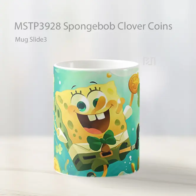 Spongebob Clover Coins Mug Gelas Keramik MSTP3928 - All-side / Desain