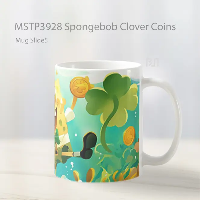 Spongebob Clover Coins Mug Gelas Keramik MSTP3928 - All-side / Desain