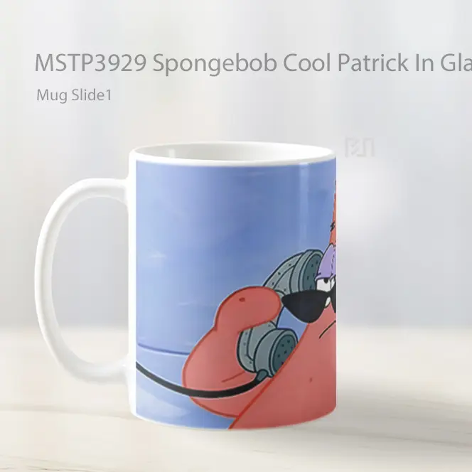 Spongebob Cool Patrick In Glasses Mug Gelas Keramik MSTP3929 - All-side / Desain