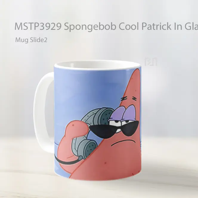 Spongebob Cool Patrick In Glasses Mug Gelas Keramik MSTP3929 - All-side / Desain