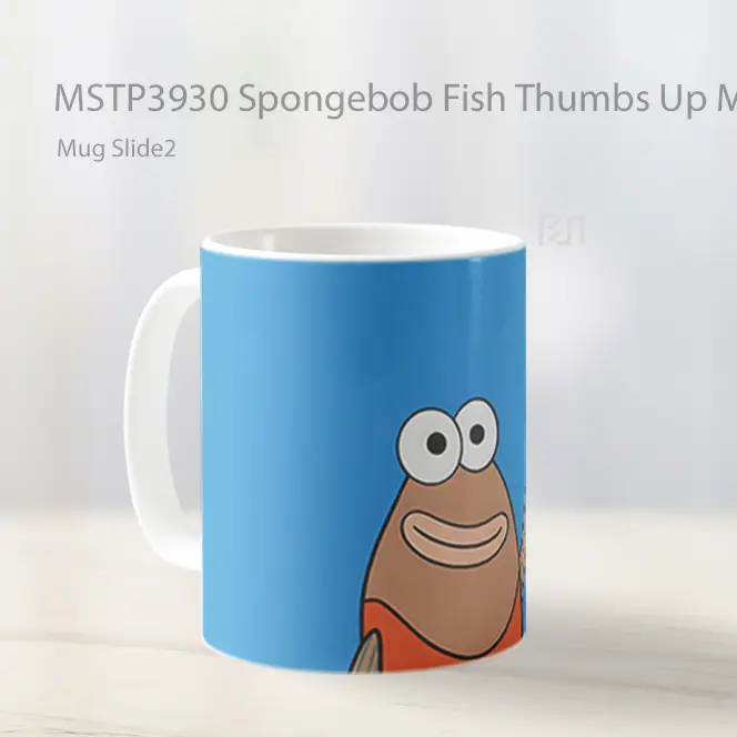 Spongebob Fish Thumbs Up Meme Mug Gelas Keramik MSTP3930 - All-side / Desain