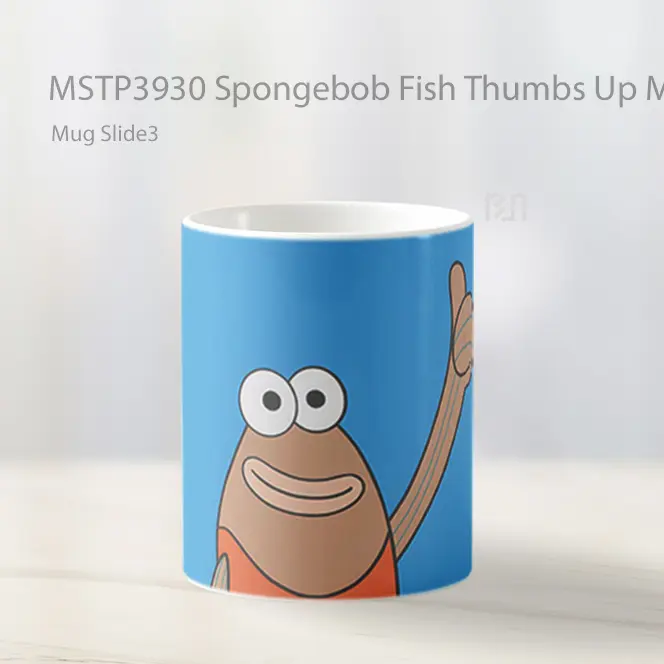 Spongebob Fish Thumbs Up Meme Mug Gelas Keramik MSTP3930 - All-side / Desain