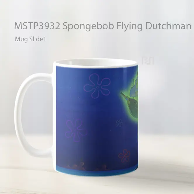 Spongebob Flying Dutchman Ghost Ship Mug Gelas Keramik MSTP3932 - All-side / Desain