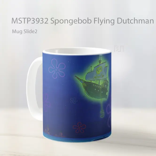 Spongebob Flying Dutchman Ghost Ship Mug Gelas Keramik MSTP3932 - All-side / Desain