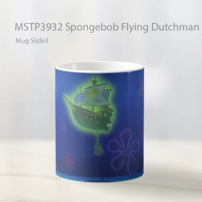 Spongebob Flying Dutchman Ghost Ship Mug Gelas Keramik MSTP3932 - All-side / Desain