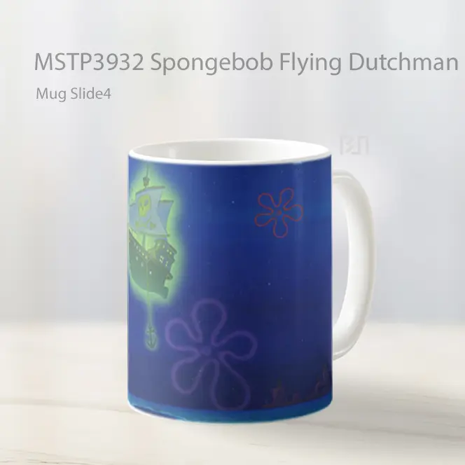 Spongebob Flying Dutchman Ghost Ship Mug Gelas Keramik MSTP3932