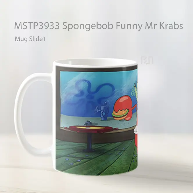 Spongebob Funny Mr Krabs Mug Gelas Keramik MSTP3933 - All-side / Desain