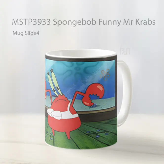 Spongebob Funny Mr Krabs Mug Gelas Keramik MSTP3933