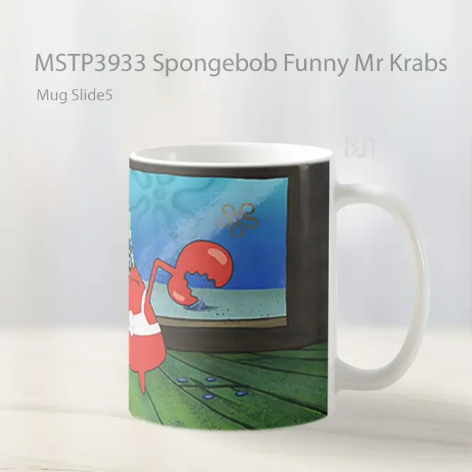 Spongebob Funny Mr Krabs Mug Gelas Keramik MSTP3933 - All-side / Desain