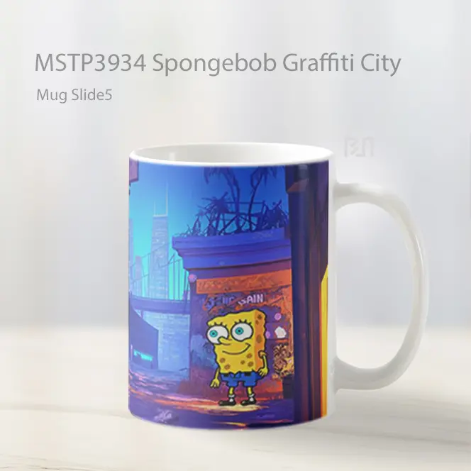 Spongebob Graffiti City Mug Gelas Keramik MSTP3934 - All-side / Desain
