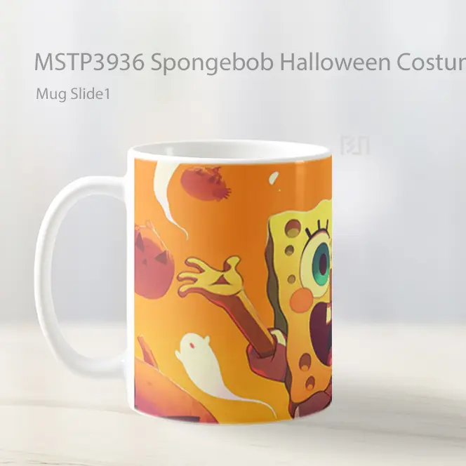 Spongebob Halloween Costume Funny Mug Gelas Keramik MSTP3936 - All-side / Desain