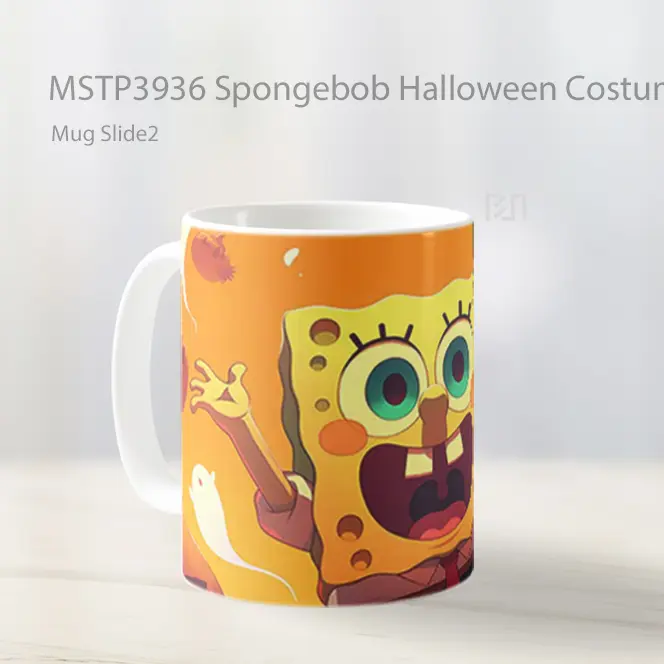 Spongebob Halloween Costume Funny Mug Gelas Keramik MSTP3936 - All-side / Desain