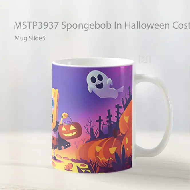 Spongebob In Halloween Costume 1 Mug Gelas Keramik MSTP3937 - All-side / Desain