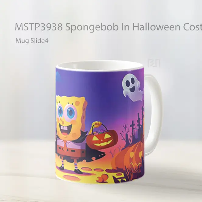 Spongebob In Halloween Costume Mug Gelas Keramik MSTP3938