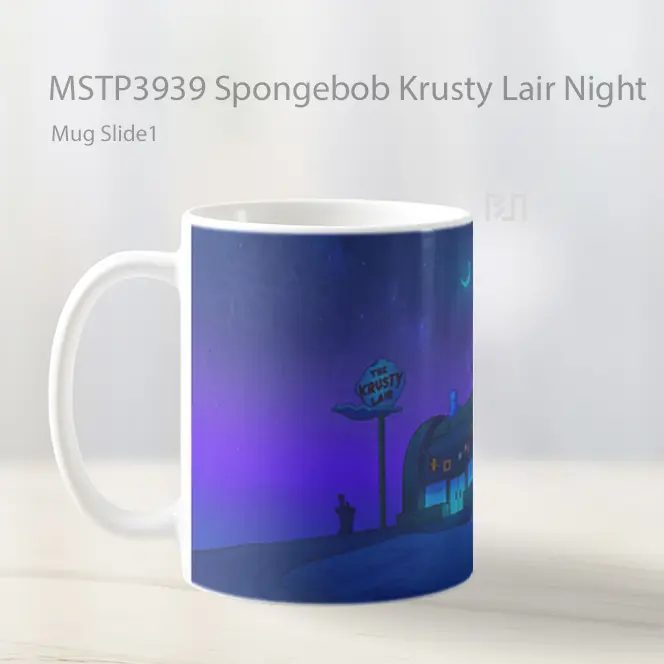 Spongebob Krusty Lair Night Mug Gelas Keramik MSTP3939 - All-side / Desain