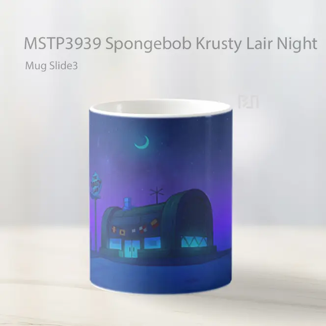 Spongebob Krusty Lair Night Mug Gelas Keramik MSTP3939 - All-side / Desain