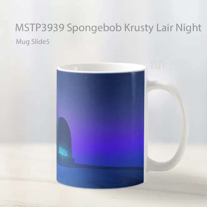 Spongebob Krusty Lair Night Mug Gelas Keramik MSTP3939 - All-side / Desain