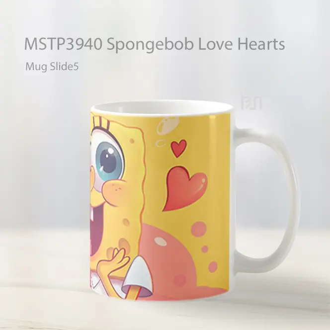 Spongebob Love Hearts Mug Gelas Keramik MSTP3940 - All-side / Desain