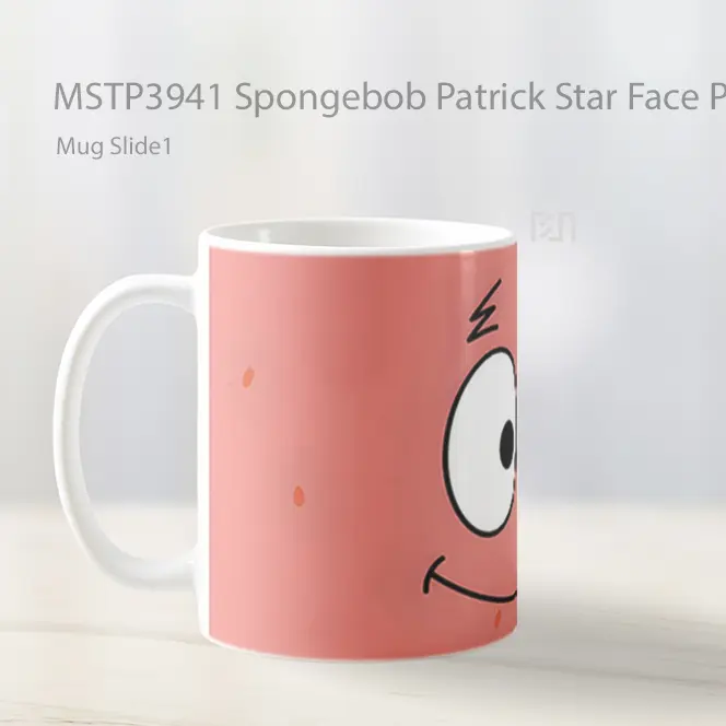 Spongebob Patrick Star Face Pink Mug Gelas Keramik MSTP3941 - All-side / Desain