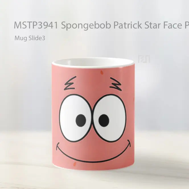 Spongebob Patrick Star Face Pink Mug Gelas Keramik MSTP3941 - All-side / Desain
