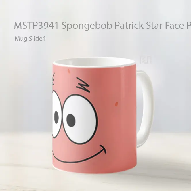 Spongebob Patrick Star Face Pink Mug Gelas Keramik MSTP3941