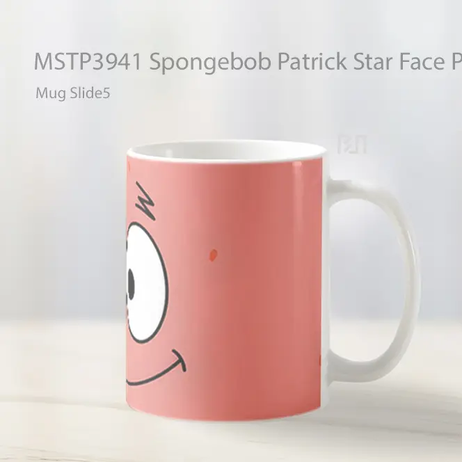 Spongebob Patrick Star Face Pink Mug Gelas Keramik MSTP3941 - All-side / Desain