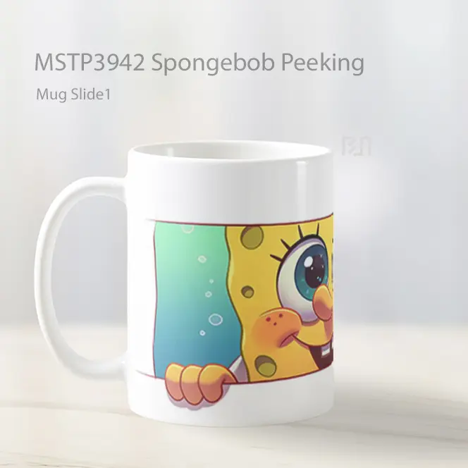 Spongebob Peeking Mug Gelas Keramik MSTP3942 - All-side / Desain