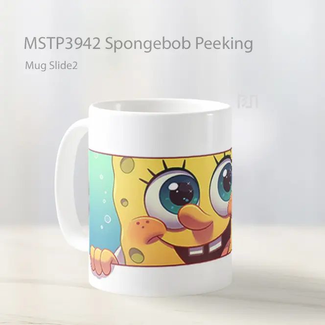 Spongebob Peeking Mug Gelas Keramik MSTP3942 - All-side / Desain
