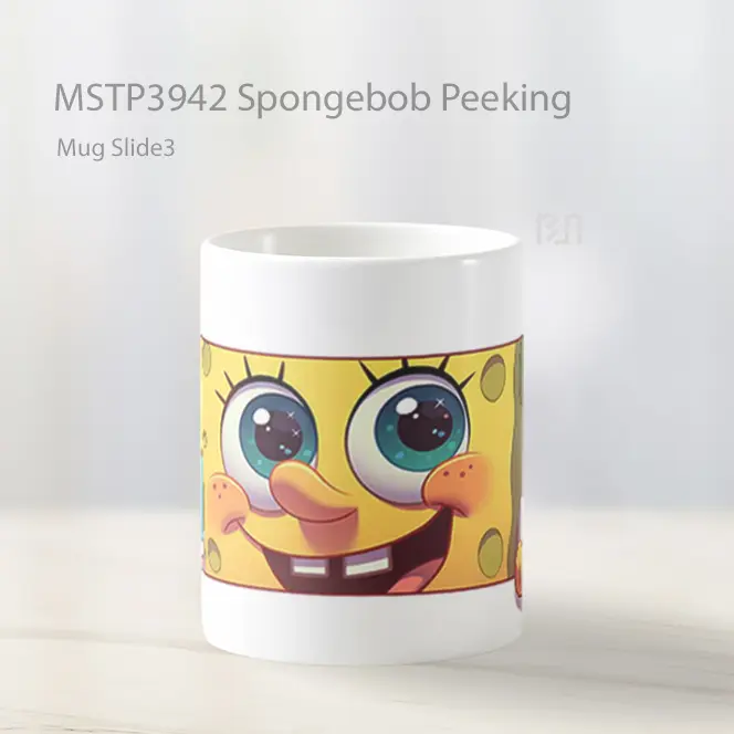 Spongebob Peeking Mug Gelas Keramik MSTP3942 - All-side / Desain