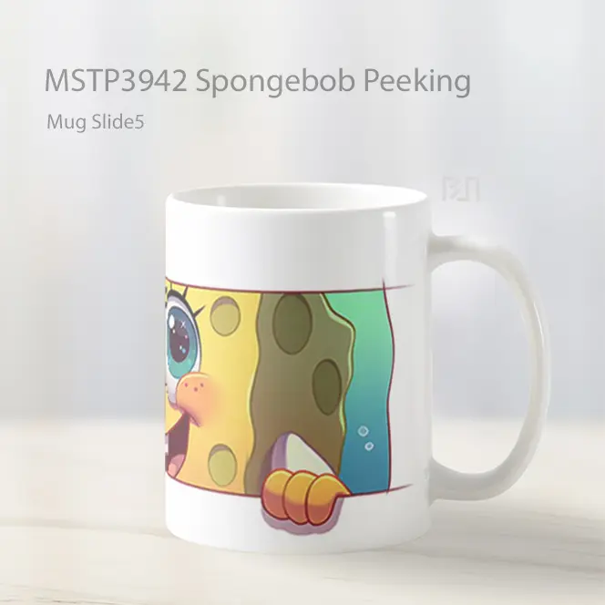 Spongebob Peeking Mug Gelas Keramik MSTP3942 - All-side / Desain